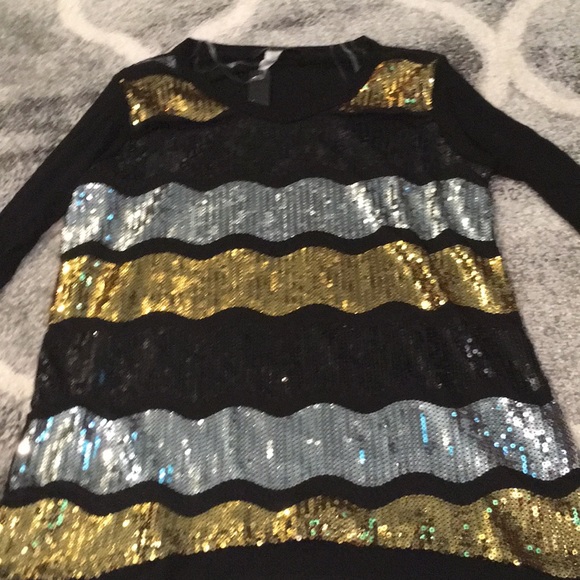 donating sequin chevron fall time top - Picture 2 of 3